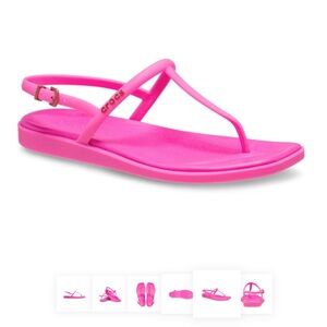 Brand, new hot pink crocs, flip-flops